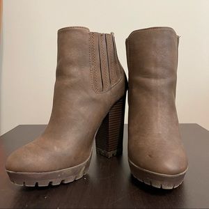 Brown high heel ankle boots